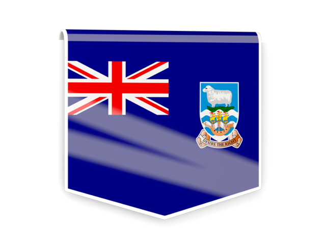 Square flag label. Download flag icon of Falkland Islands at PNG format