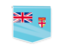 Fiji. Square flag label. Download icon.