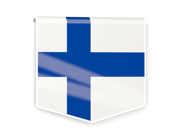 Квадратный флаг-этикетка. Скачать флаг. Финляндия