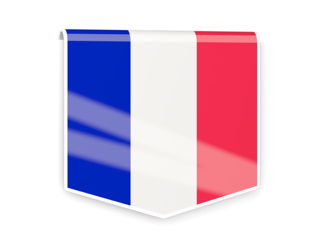 Квадратный флаг-этикетка. Скачать флаг. Франция