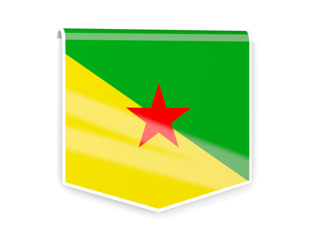 Square flag label. Download flag icon of French Guiana at PNG format