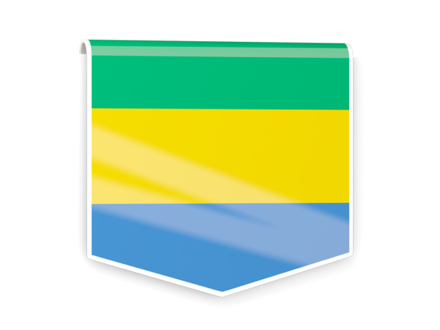 Square flag label. Download flag icon of Gabon at PNG format
