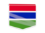 Gambia. Square flag label. Download icon.