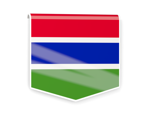 Square flag label. Download flag icon of Gambia at PNG format