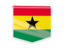 Ghana. Square flag label. Download icon.
