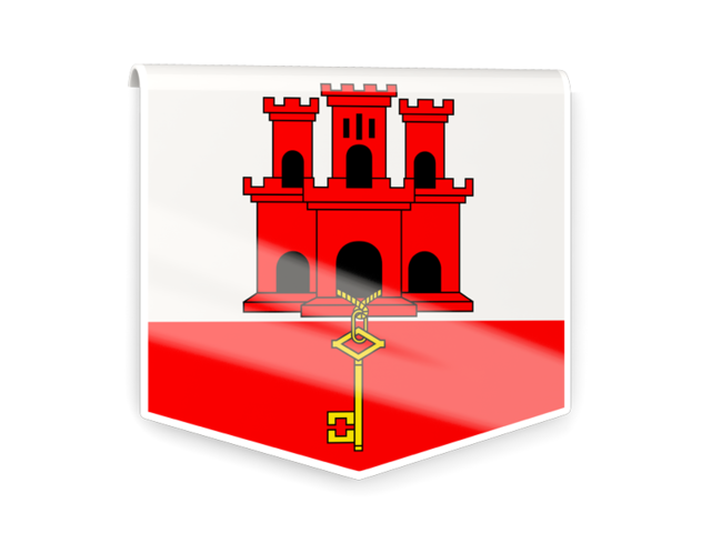 Square flag label. Download flag icon of Gibraltar at PNG format