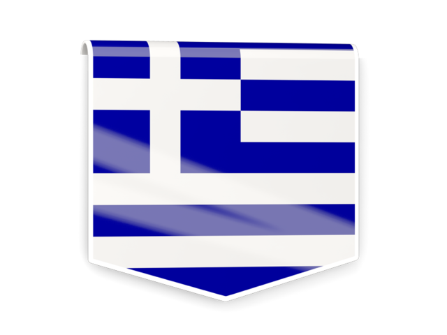 Square flag label. Download flag icon of Greece at PNG format