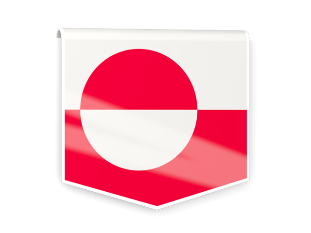 Square flag label. Download flag icon of Greenland at PNG format