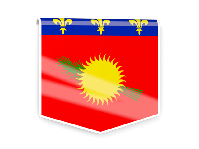 Square flag label. Download flag icon of Guadeloupe at PNG format