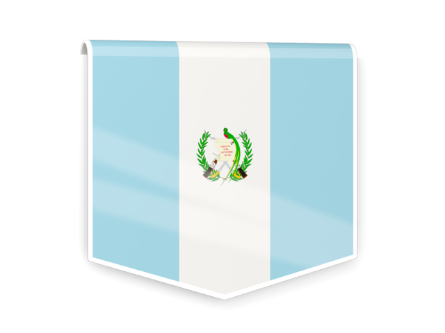 Квадратный флаг-этикетка. Скачать флаг. Гватемала