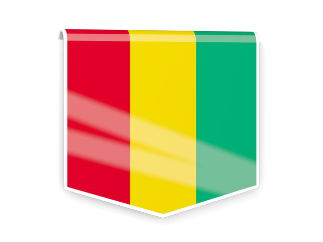 Square flag label. Download flag icon of Guinea at PNG format