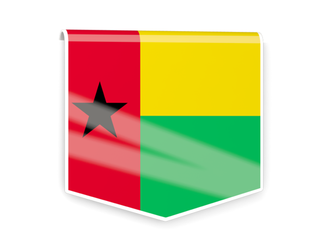 Square flag label. Download flag icon of Guinea-Bissau at PNG format