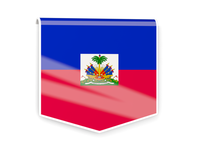 Квадратный флаг-этикетка. Скачать флаг. Гаити
