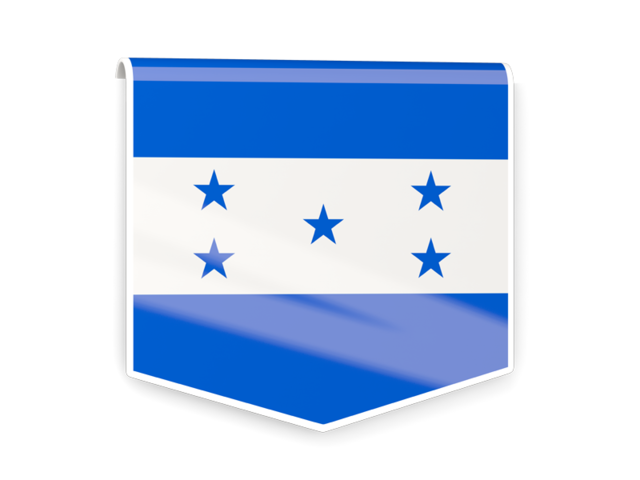 Квадратный флаг-этикетка. Скачать флаг. Гондурас