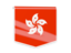 Hong Kong. Square flag label. Download icon.