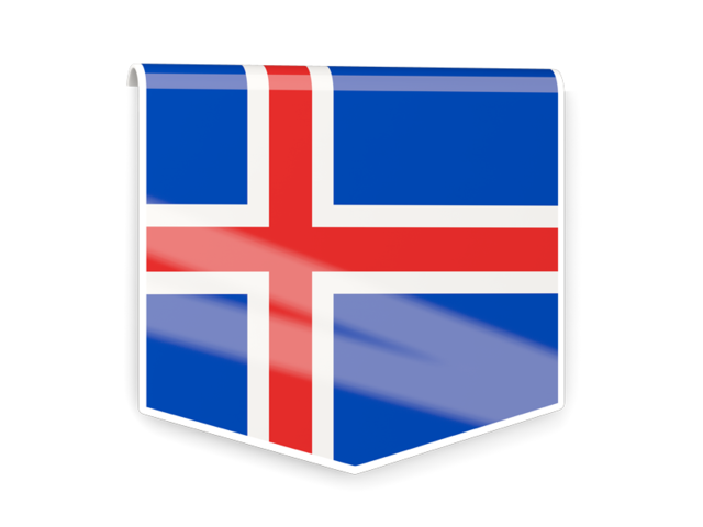 Square flag label. Download flag icon of Iceland at PNG format