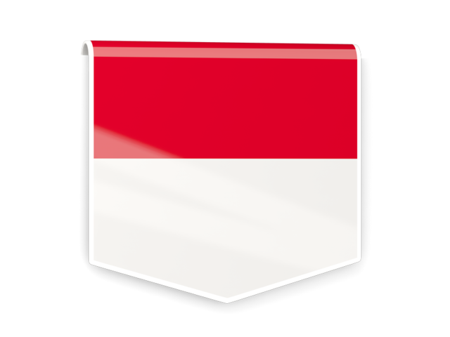 Квадратный флаг-этикетка. Скачать флаг. Индонезия