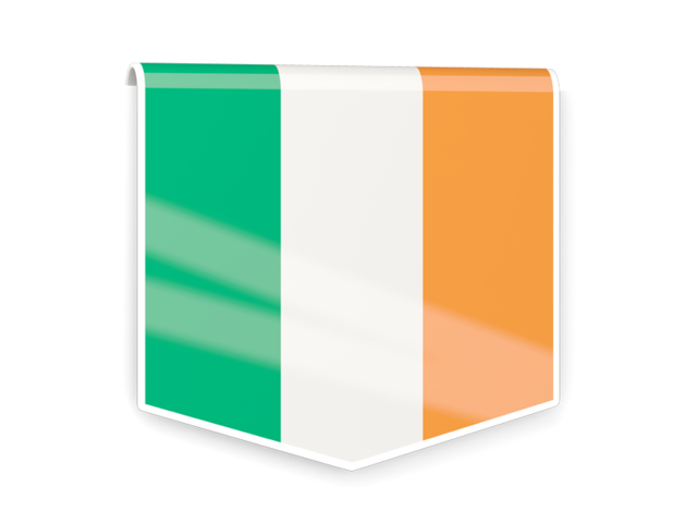 Квадратный флаг-этикетка. Скачать флаг. Ирландия