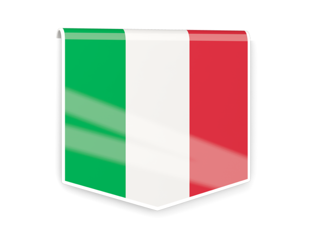 Square flag label. Download flag icon of Italy at PNG format