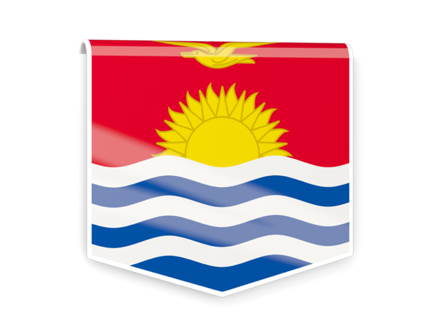 Квадратный флаг-этикетка. Скачать флаг. Кирибати