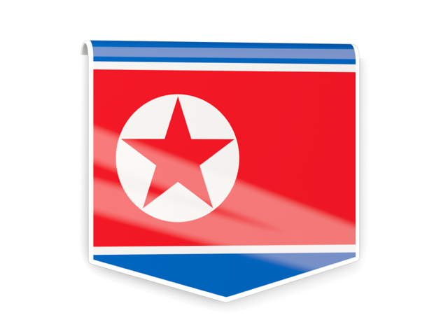 Square flag label. Download flag icon of North Korea at PNG format