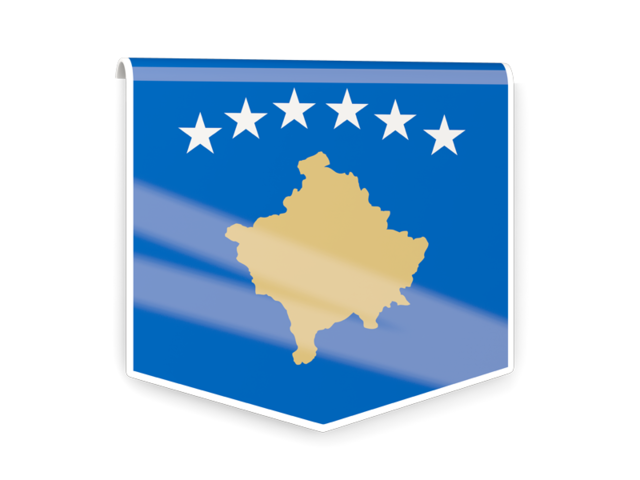 Square flag label. Download flag icon of Kosovo at PNG format
