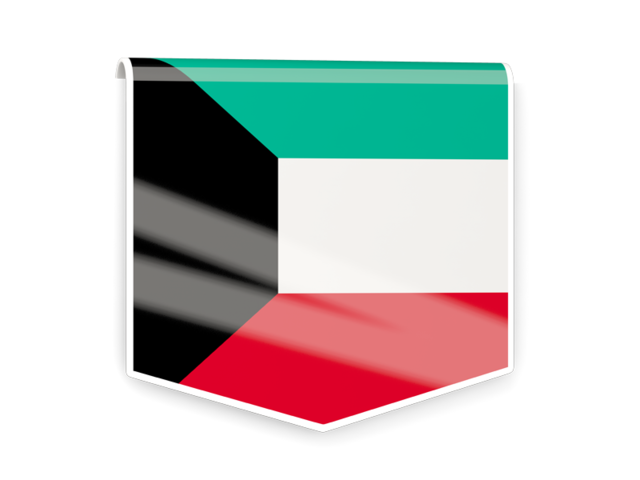 Square flag label. Download flag icon of Kuwait at PNG format