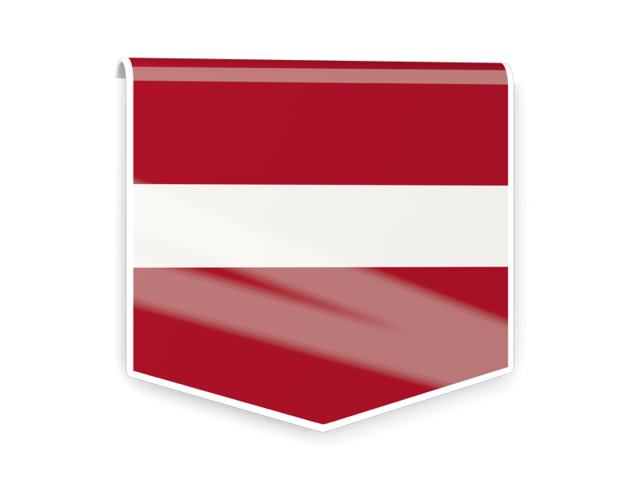 Square flag label. Download flag icon of Latvia at PNG format