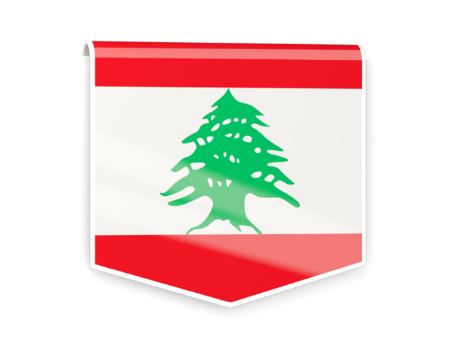 Square flag label. Download flag icon of Lebanon at PNG format