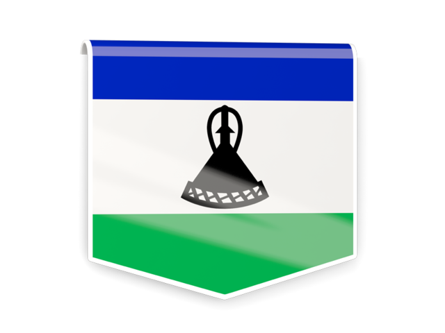 Square flag label. Download flag icon of Lesotho at PNG format