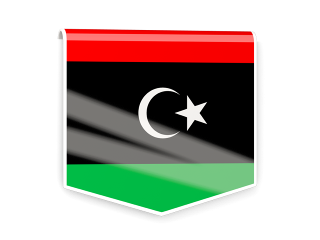 Square flag label. Download flag icon of Libya at PNG format