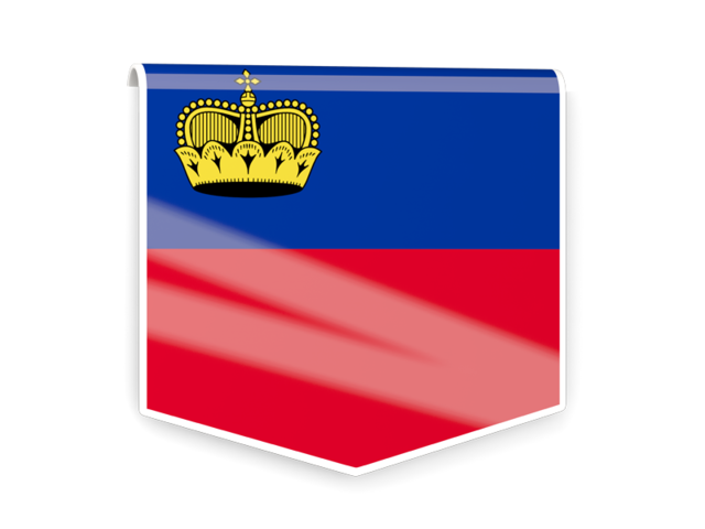 Square flag label. Download flag icon of Liechtenstein at PNG format