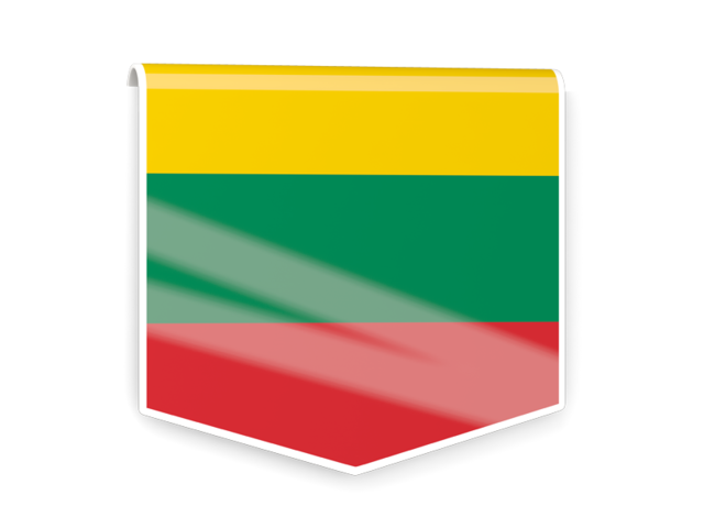 Квадратный флаг-этикетка. Скачать флаг. Литва