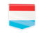 Luxembourg. Square flag label. Download icon.