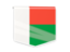 Madagascar. Square flag label. Download icon.