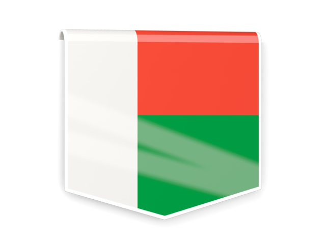 Квадратный флаг-этикетка. Скачать флаг. Мадагаскар
