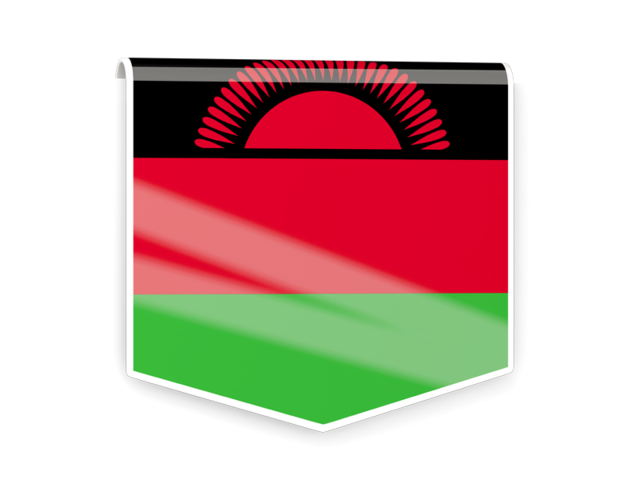 Square flag label. Download flag icon of Malawi at PNG format