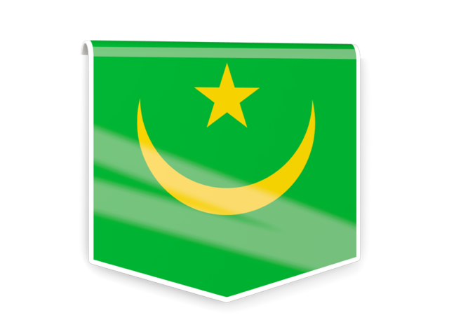 Квадратный флаг-этикетка. Скачать флаг. Мавритания