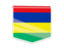 Mauritius. Square flag label. Download icon.