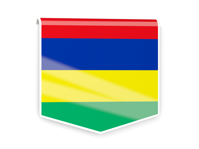 Square flag label. Download flag icon of Mauritius at PNG format