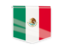 Mexico. Square flag label. Download icon.