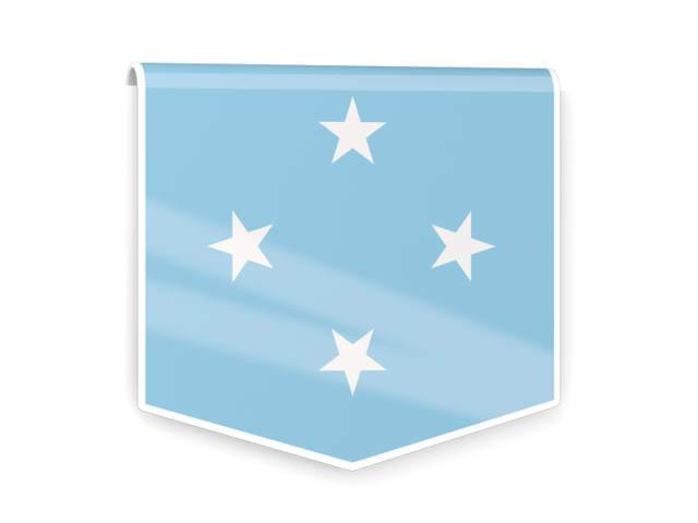 Square flag label. Download flag icon of Micronesia at PNG format