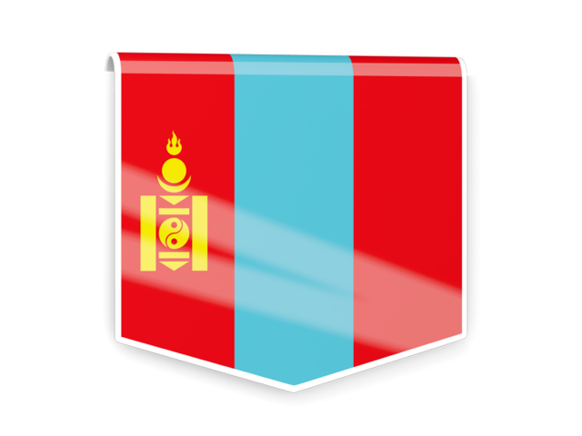 Square flag label. Download flag icon of Mongolia at PNG format