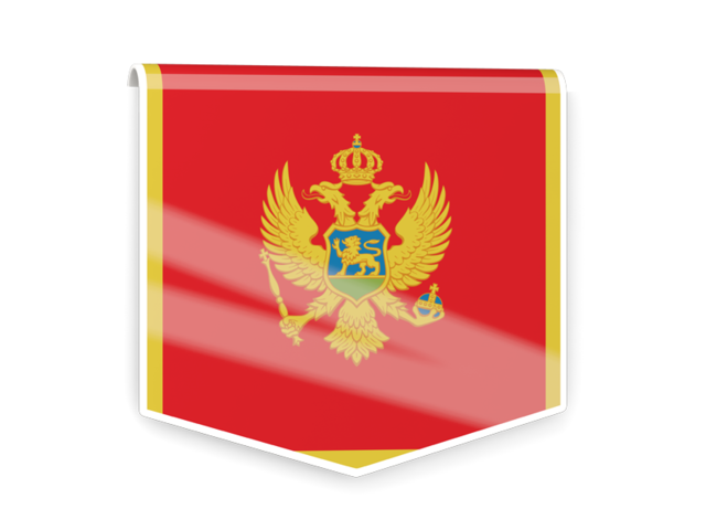 Square flag label. Download flag icon of Montenegro at PNG format