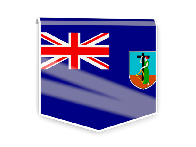 Square flag label. Download flag icon of Montserrat at PNG format