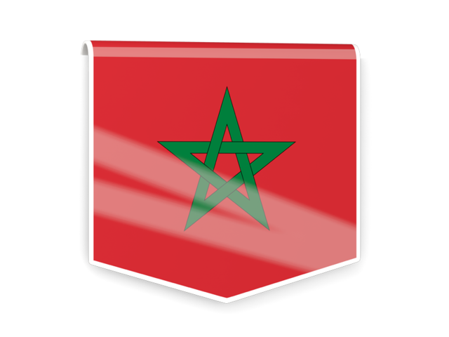 Квадратный флаг-этикетка. Скачать флаг. Марокко