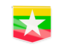 Myanmar. Square flag label. Download icon.