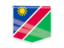 Намибия. Квадратный флаг-этикетка. Скачать иллюстрацию.