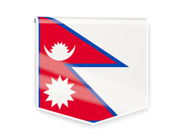 Square flag label. Download flag icon of Nepal at PNG format