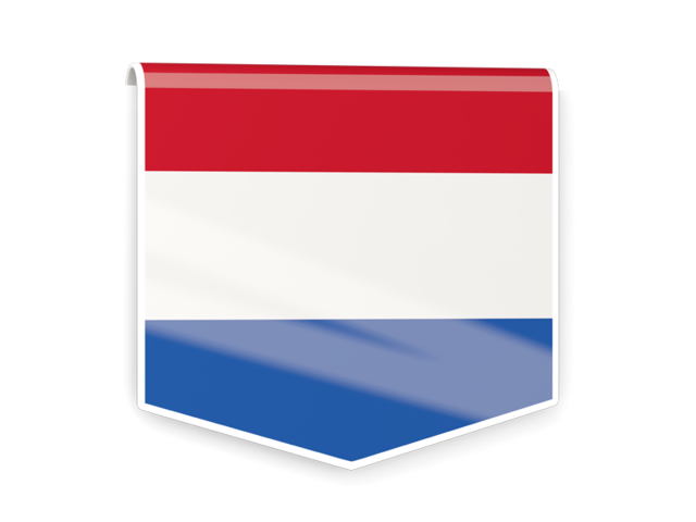 Square flag label. Download flag icon of Netherlands at PNG format